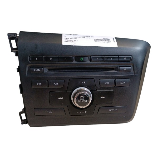 Rádio Som Cd Player Automotivo Civic 2012 2013 2014 A 2016